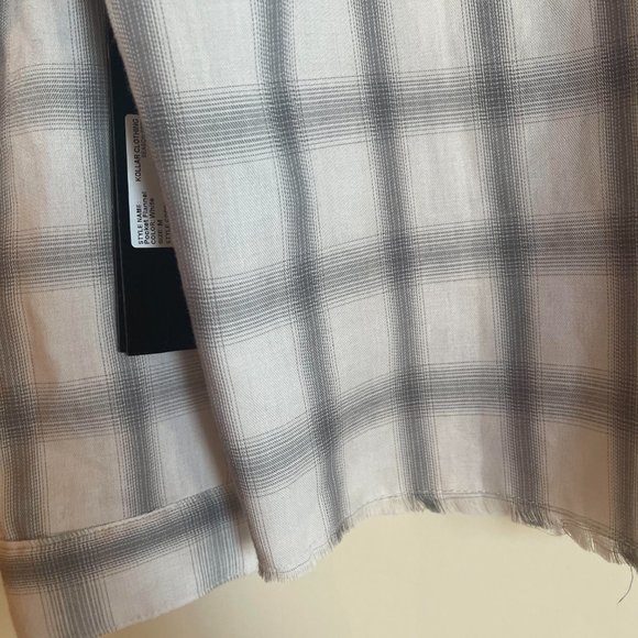 NWT Medium (fits L) Kollar white pocket flannel button down - Picture 5 of 6
